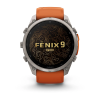 Garmin fenix 9 Pro - inReach 51mm Titāna ar rudens oranžu/dzirkstoši oranžu silikona siksniņu thumbnail 2