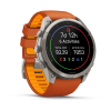 Garmin fenix 9 Pro - inReach 51mm Titāna ar rudens oranžu/dzirkstoši oranžu silikona siksniņu thumbnail 3