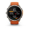 Garmin fenix 9 Pro - inReach 51mm Titāna ar rudens oranžu/dzirkstoši oranžu silikona siksniņu thumbnail 4