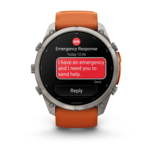 Garmin fenix 9 Pro - inReach 51mm Titāna ar rudens oranžu/dzirkstoši oranžu silikona siksniņu