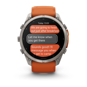 Garmin fenix 9 Pro - inReach 51mm Titāna ar rudens oranžu/dzirkstoši oranžu silikona siksniņu