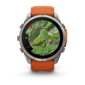 Garmin fenix 9 Pro - inReach 51mm Titāna ar rudens oranžu/dzirkstoši oranžu silikona siksniņu