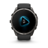 Garmin fenix 9 Pro - 51mm Pilkos anglies spalvos DLC titanas su juodos / akmenėlių pilkos spalvos silikoniniu dirželiu thumbnail 6