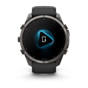 Garmin fenix 9 Pro - 51mm Pilkos anglies spalvos DLC titanas su juodos / akmenėlių pilkos spalvos silikoniniu dirželiu
