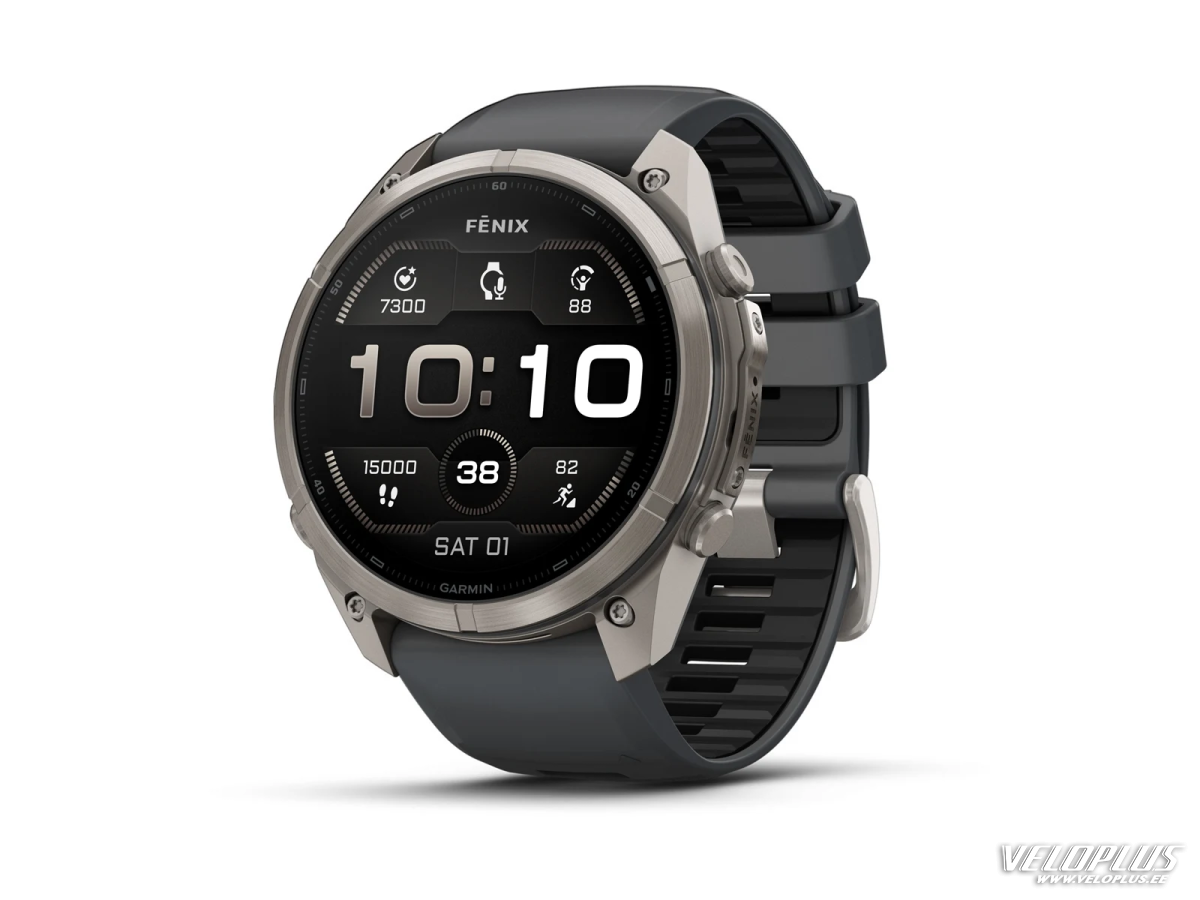 Garmin fenix 9 Pro - 51mm Titāna ar grafīta krāsas/melnu silikona siksniņu
