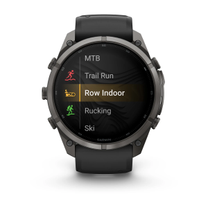Garmin fenix 9 Pro - inReach 51mm Pilkos anglies spalvos DLC titanas su juodos / akmenėlių pilkos spalvos silikoniniu dirželiu