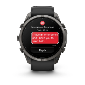 Garmin fenix 9 Pro - inReach 51mm Pilkos anglies spalvos DLC titanas su juodos / akmenėlių pilkos spalvos silikoniniu dirželiu