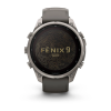 Garmin fenix 9 Pro - inReach, Solar, 47mm Titanas su akmenėlių pilkos spalvos silikoniniu dirželiu thumbnail 2
