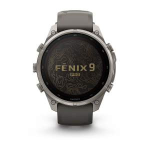 Garmin fenix 9 Pro - inReach, Solar, 47mm Titanas su akmenėlių pilkos spalvos silikoniniu dirželiu