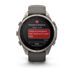 Garmin fenix 9 Pro - inReach, Solar, 47mm Titanas su akmenėlių pilkos spalvos silikoniniu dirželiu