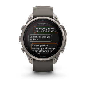 Garmin fenix 9 Pro - inReach, Solar, 47mm Titanas su akmenėlių pilkos spalvos silikoniniu dirželiu