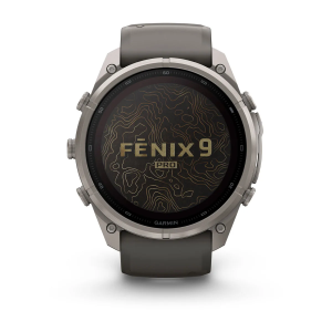 Garmin fenix 9 Pro - inReach, Solar, 51mm Titanas su akmenėlių pilkos spalvos silikoniniu dirželiu