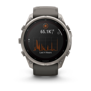 Garmin fenix 9 Pro - inReach, Solar, 51mm Titanas su akmenėlių pilkos spalvos silikoniniu dirželiu