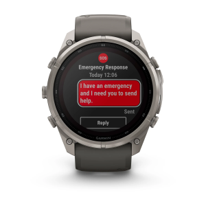 Garmin fenix 9 Pro - inReach, Solar, 51mm Titanas su akmenėlių pilkos spalvos silikoniniu dirželiu