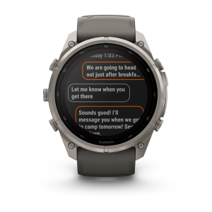 Garmin fenix 9 Pro - inReach, Solar, 51mm Titanas su akmenėlių pilkos spalvos silikoniniu dirželiu