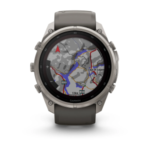Garmin fenix 9 Pro - inReach, Solar, 51mm Titanas su akmenėlių pilkos spalvos silikoniniu dirželiu