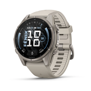 Garmin fenix 9 - 43mm Titaan uduhalli silikoonrihmaga