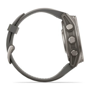 Garmin fenix 9 Pro - 43mm Titanas su akmenėlių pilkos spalvos silikoniniu dirželiu