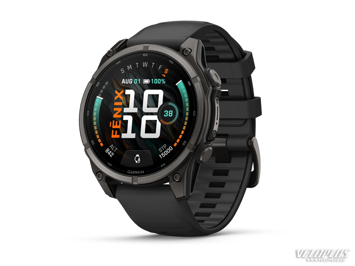 Garmin fenix 9 Pro - 47mm Ogļu pelēks DLC titāna pārklājums ar melnu silikona siksniņu