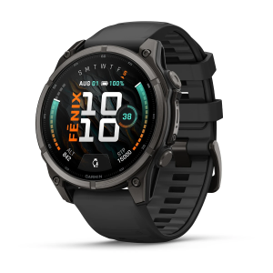 Garmin fenix 9 Pro - 47mm Ogļu pelēks DLC titāna pārklājums ar melnu silikona siksniņu
