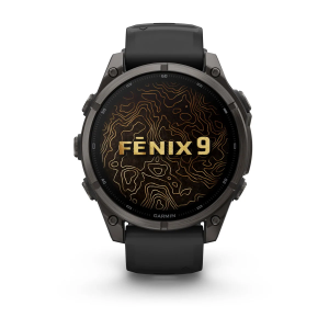Garmin fenix 9 Pro - 47mm Ogļu pelēks DLC titāna pārklājums ar melnu silikona siksniņu