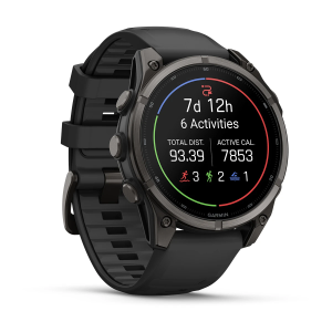 Garmin fenix 9 Pro - 47mm Ogļu pelēks DLC titāna pārklājums ar melnu silikona siksniņu