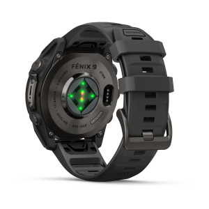 Garmin fenix 9 Pro - 47mm Ogļu pelēks DLC titāna pārklājums ar melnu silikona siksniņu