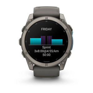 Garmin fenix 9 Pro - 51mm Titanas su akmenėlių pilkos spalvos silikoniniu dirželiu