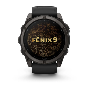 Garmin fenix 9 Pro - 51mm Ogļu pelēks DLC titāna pārklājums ar melnu silikona siksniņu
