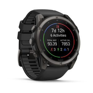 Garmin fenix 9 Pro - 51mm Ogļu pelēks DLC titāna pārklājums ar melnu silikona siksniņu