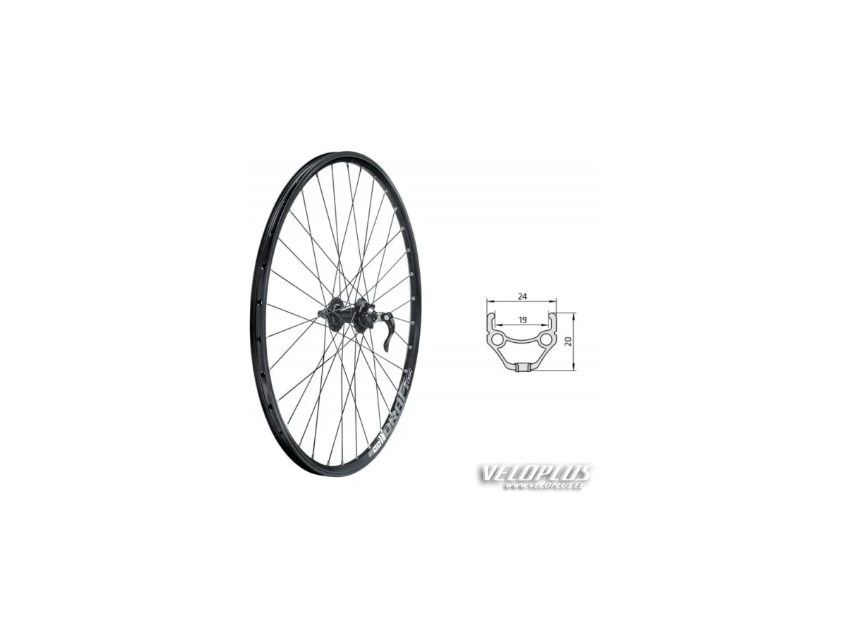 Wheel front KLS DRAFT DSC F, 26", black
