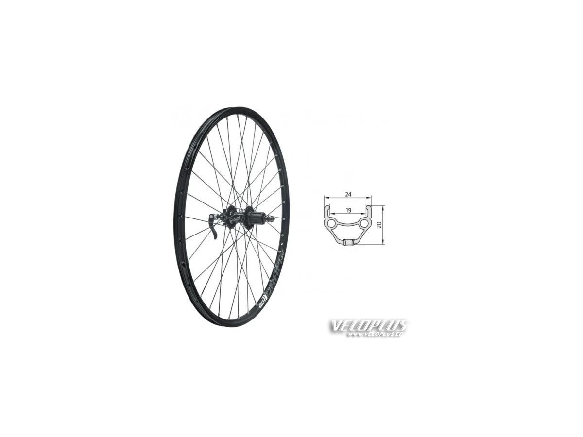 Wheel rear KLS DRAFT DSC R, 26", black