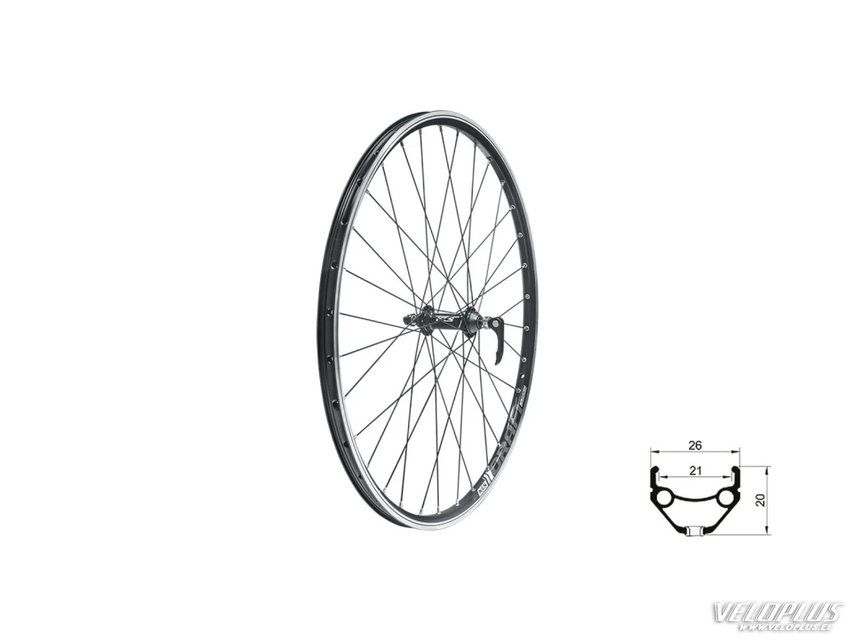 Wheel front KLS DRAFT F, 26", black