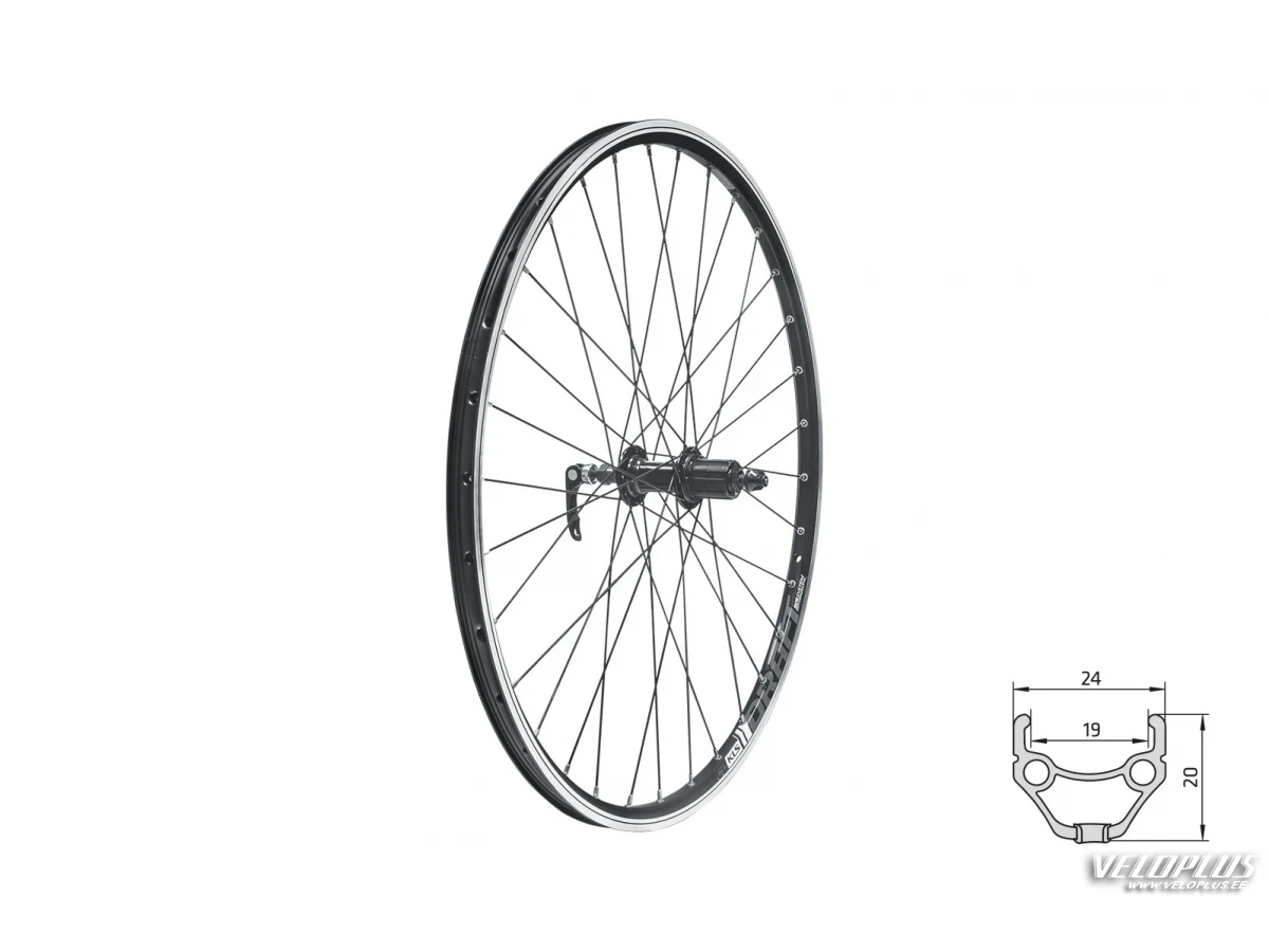 Tagajooks KLS Draft 27,5" must V-pidur, kassettile