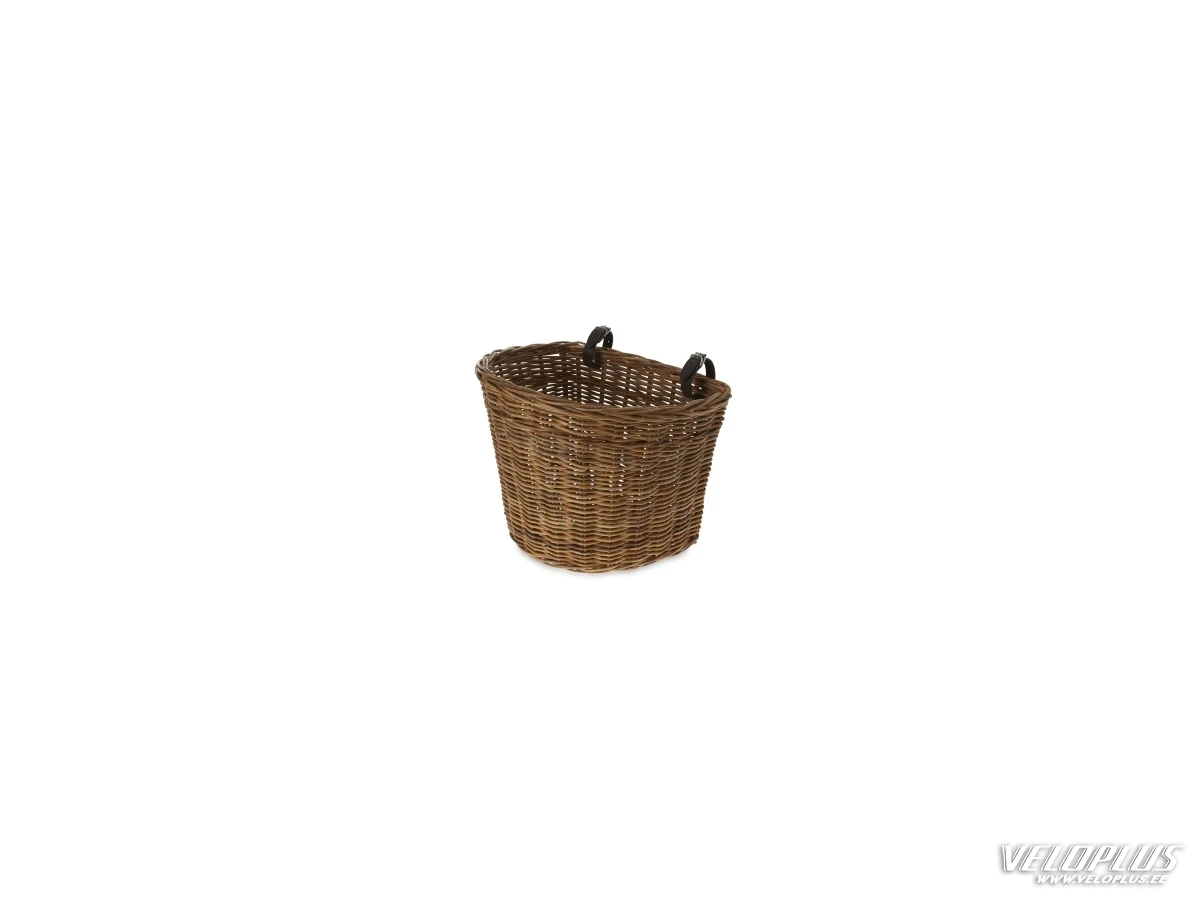 Bike basket BASIL DARCY L varnished natural w/ leather straps