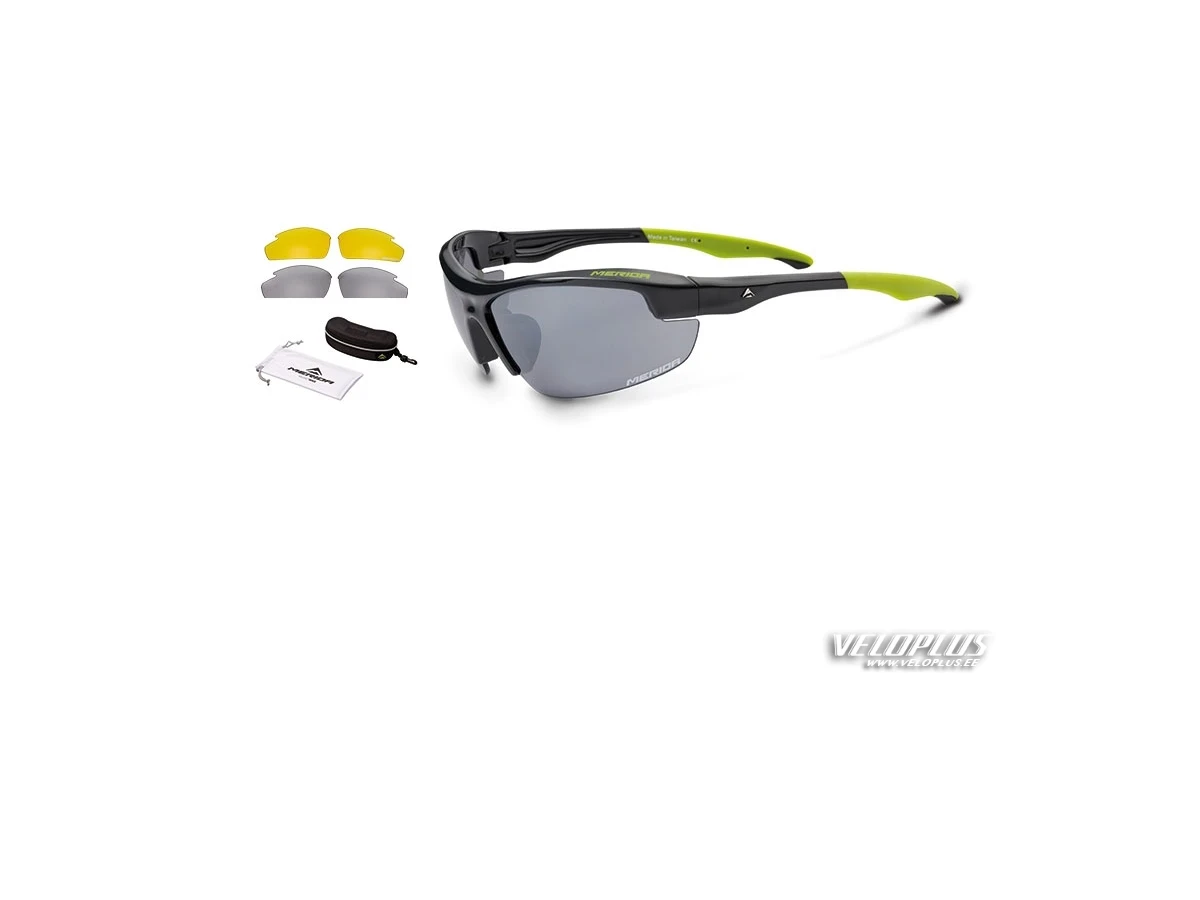 Glasses Merida black/green with three lenses