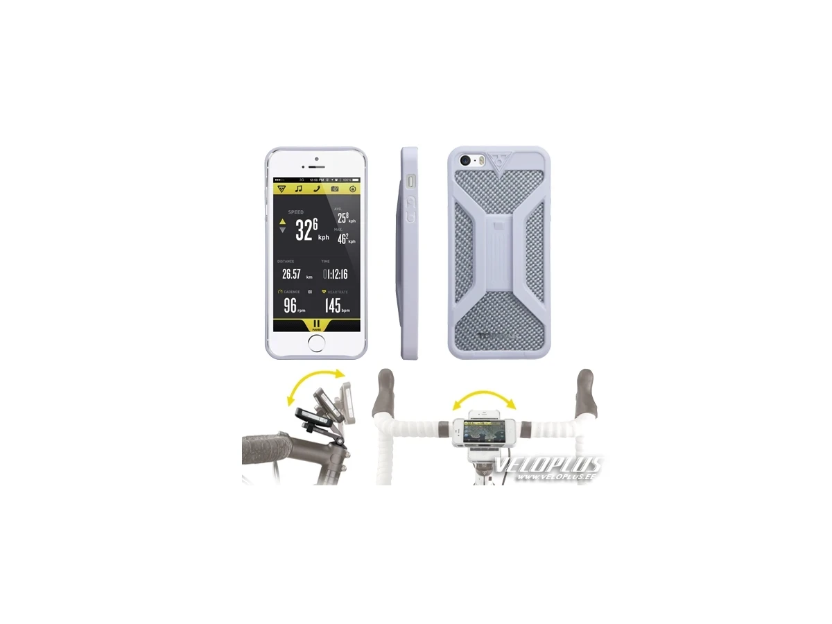 Nutitelefoni hoidja Topeak RideCase iPhone SE/5/5S valge juhtrauale/stemmile