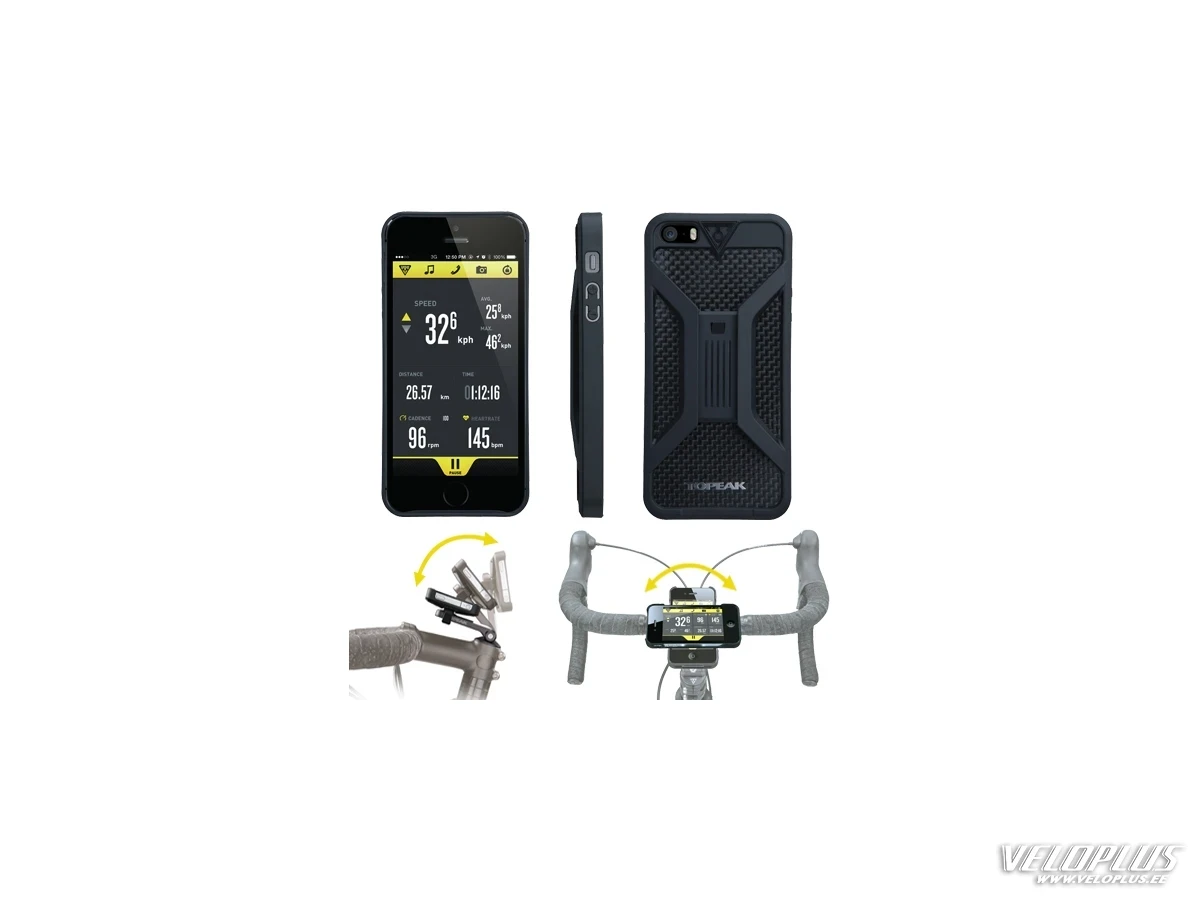 Nutitelefoni hoidja Topeak RideCase iPhone 6 must juhtrauale/stemmile